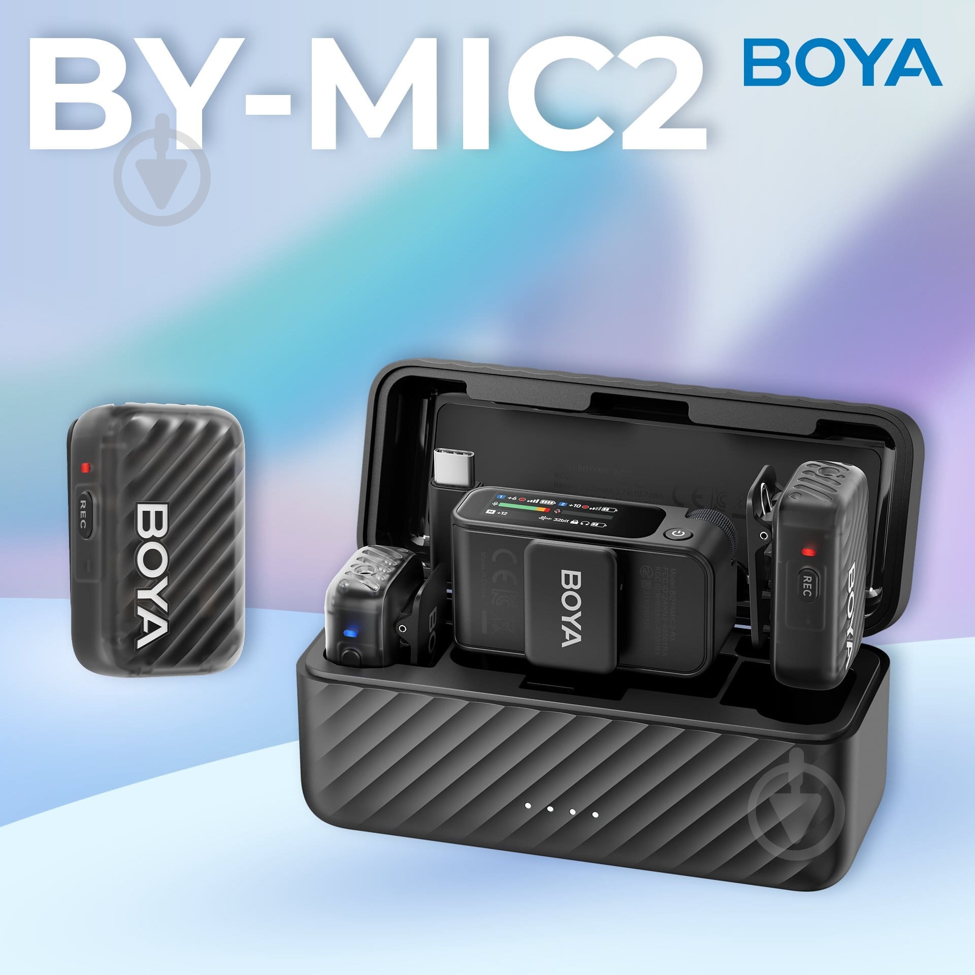 Микрофон петличный Boya Type-C/TRS Black (MIC 2-02) - фото 5