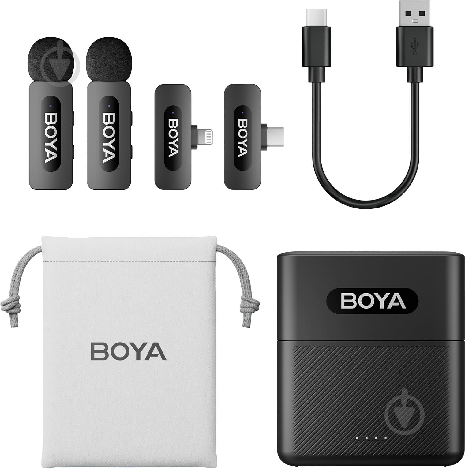 Мікрофон петличний Boya Type-C/Lightning Black (BY-V3 combo) - фото 6