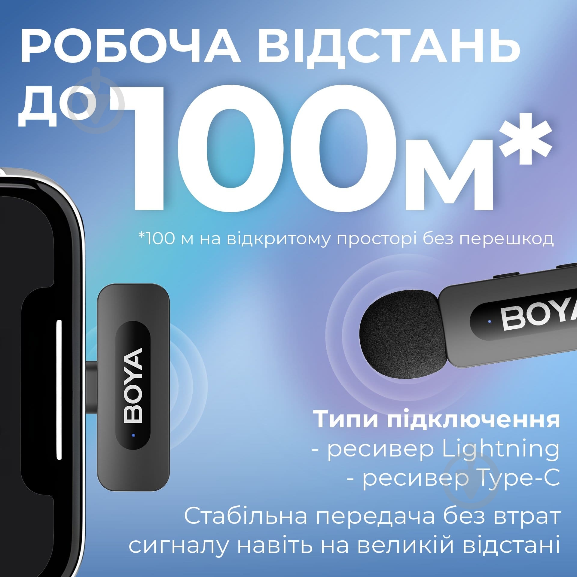 Мікрофон петличний Boya Type-C/Lightning Black (BY-V3 combo) - фото 9