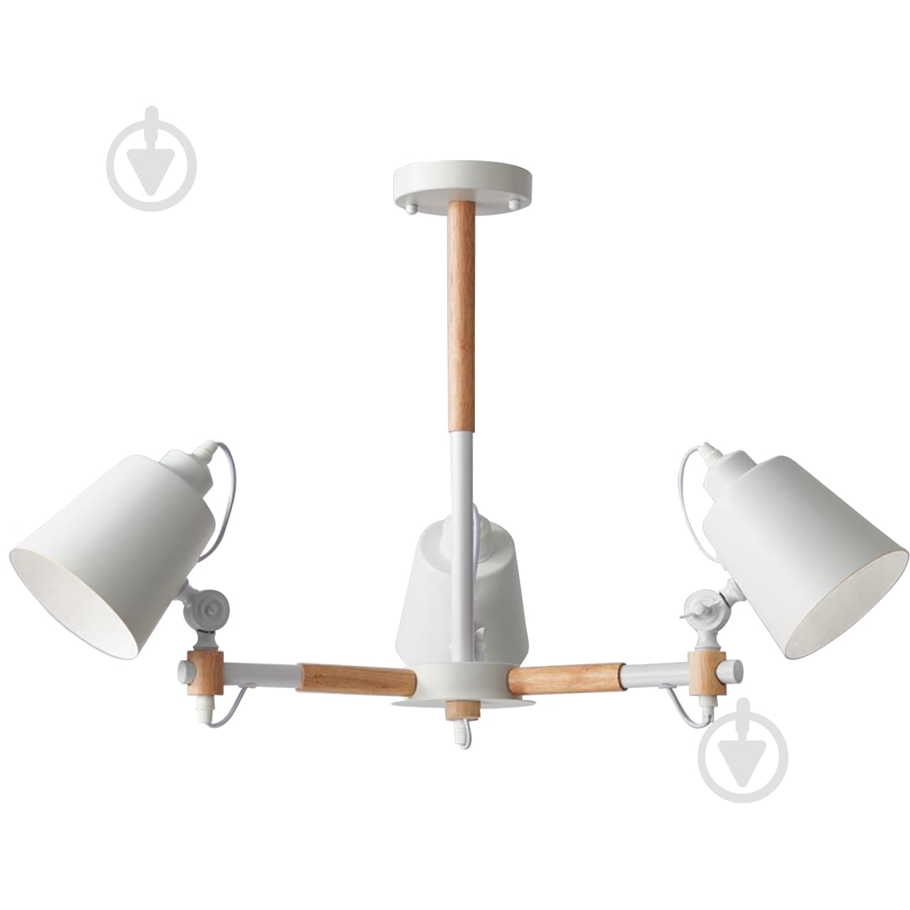 Люстра подвесная Hopfen LOFT LTR 3x40 Вт Е27 белый/дерево - фото 1 Люстра подвесная Hopfen LOFT LTR 3x40 Вт Е27 белый/дерево - фото 1