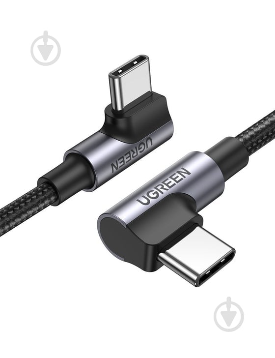 Кабель UGREEN US335 Angled USB Type-C to Angled USB Type-C 100W 5A Cable Aluminium Shell with Braide 1 м черный (70696) - фото 1 Кабель UGREEN US335 Angled USB Type-C to Angled USB Type-C 100W 5A Cable Aluminium Shell with Braide 1 м черный (70696) - фото 1