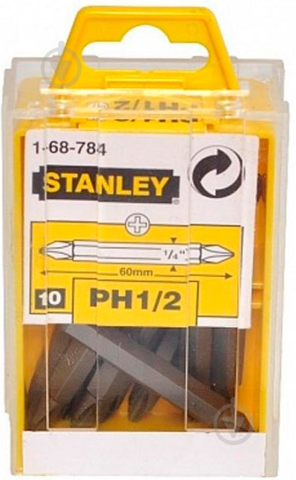 Набор бит Stanley 1/4 "PH1 PH2 10 шт. 1-68-784 - фото 1 Набор бит Stanley 1/4 "PH1 PH2 10 шт. 1-68-784 - фото 1