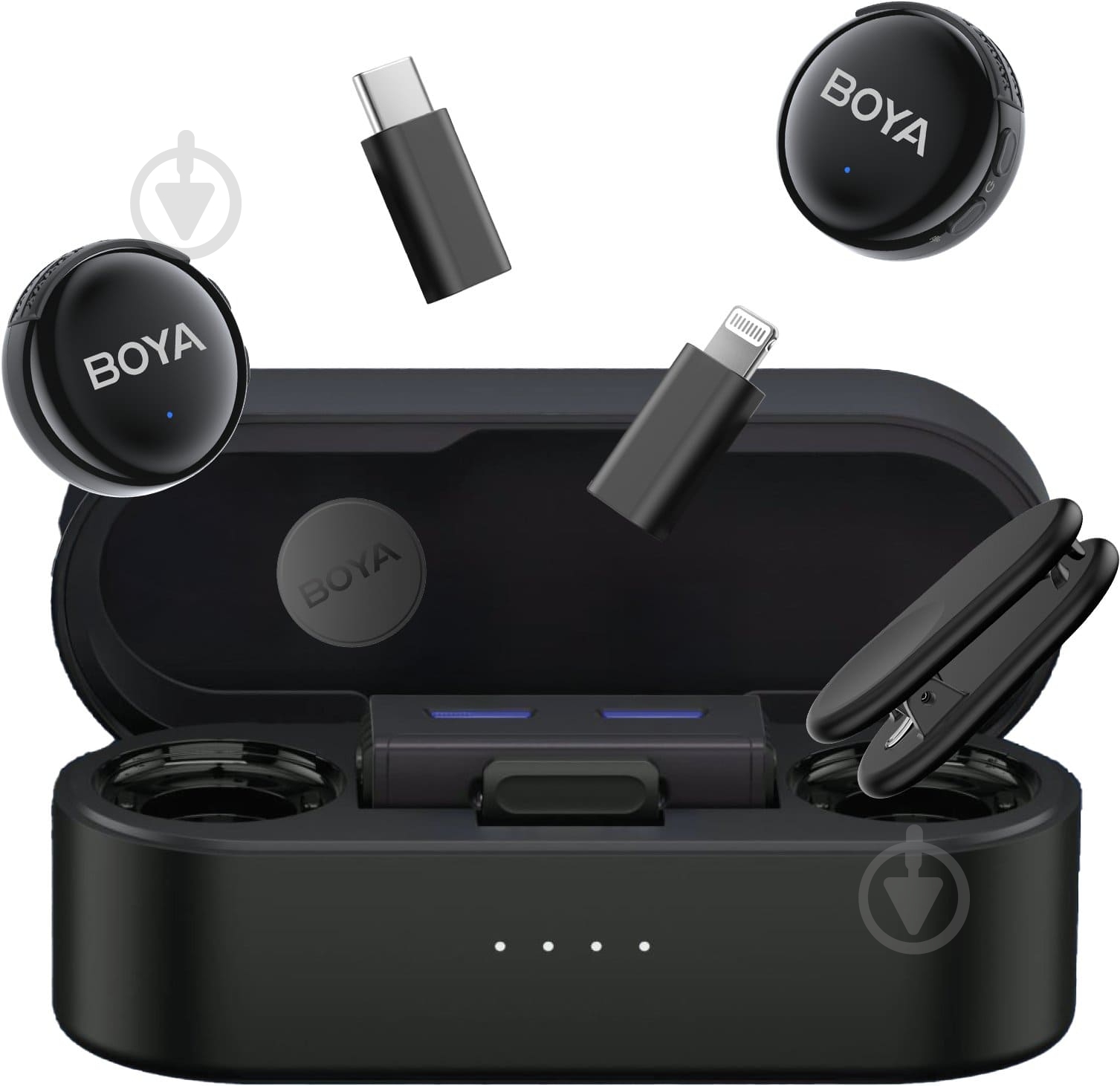 Мікрофон петличний Boya LINK 3-01 Type-C/TRS/Lightning Black (LINK 3-01) - фото 1