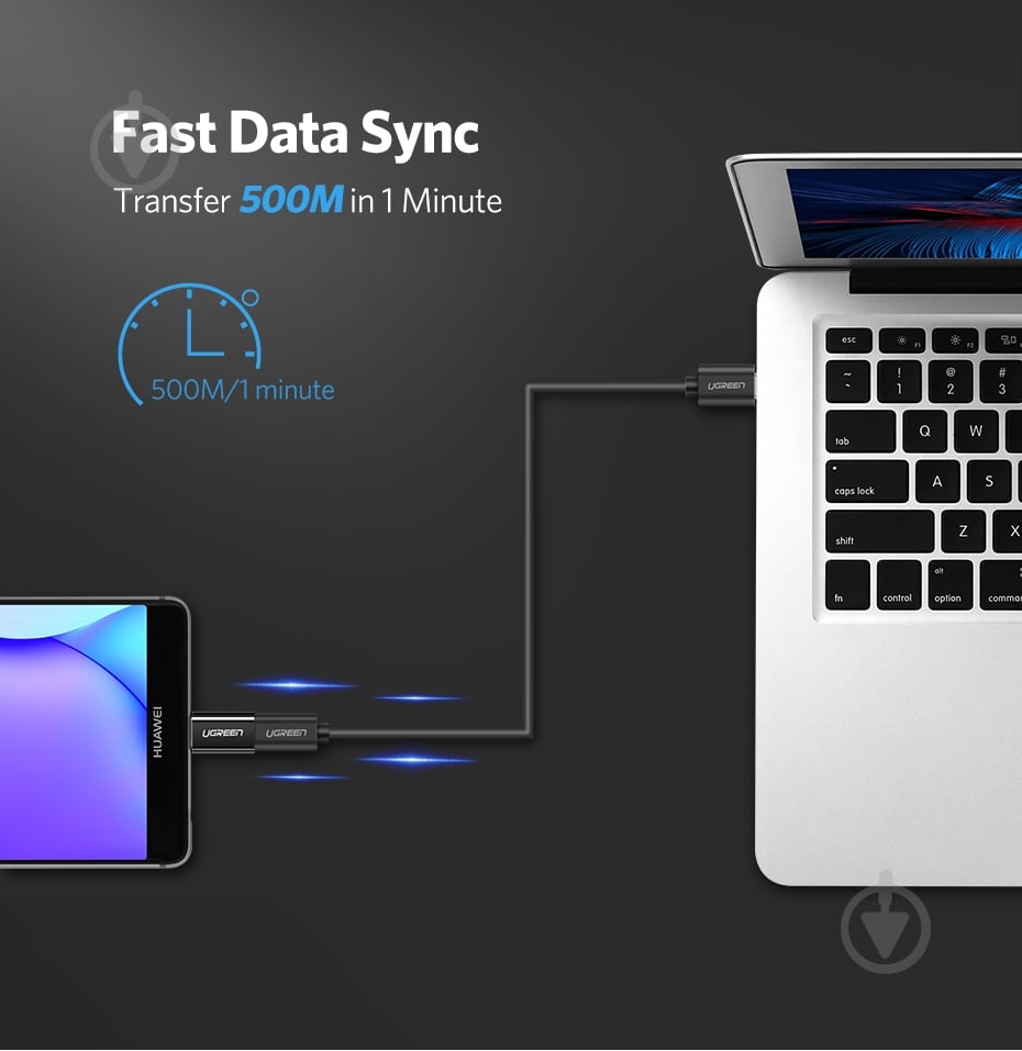 Адаптер UGREEN US157 USB Type-C to microUSB OTG Adapter черный (30391) - фото 4 Адаптер UGREEN US157 USB Type-C to microUSB OTG Adapter черный (30391) - фото 4