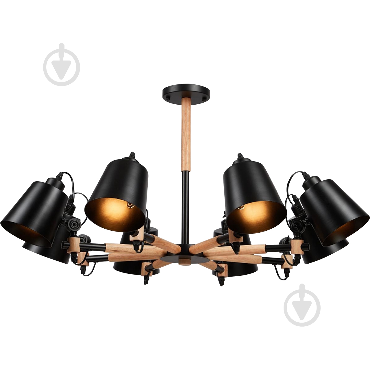 Люстра подвесная Hopfen LOFT LTR 8x40 Вт Е27 черный - фото 1