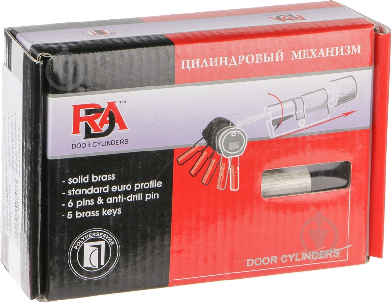 Циліндр RDA 40x30 ключ-вороток 70 мм матовий нікель - фото 4 Циліндр RDA 40x30 ключ-вороток 70 мм матовий нікель - фото 4