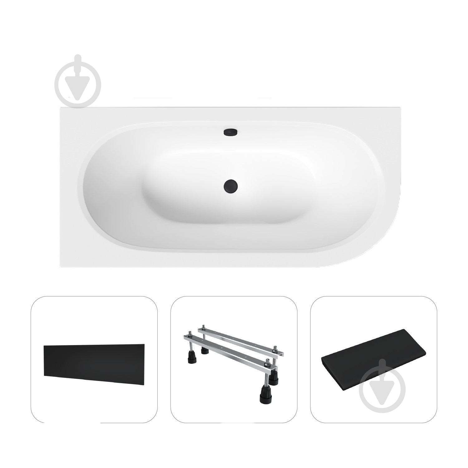 Ванна акриловая Helmken MarbellaLux 525F9S8117 159,5х75 см комплект 4 в 1 - фото 1 Ванна акриловая Helmken MarbellaLux 525F9S8117 159,5х75 см комплект 4 в 1 - фото 1