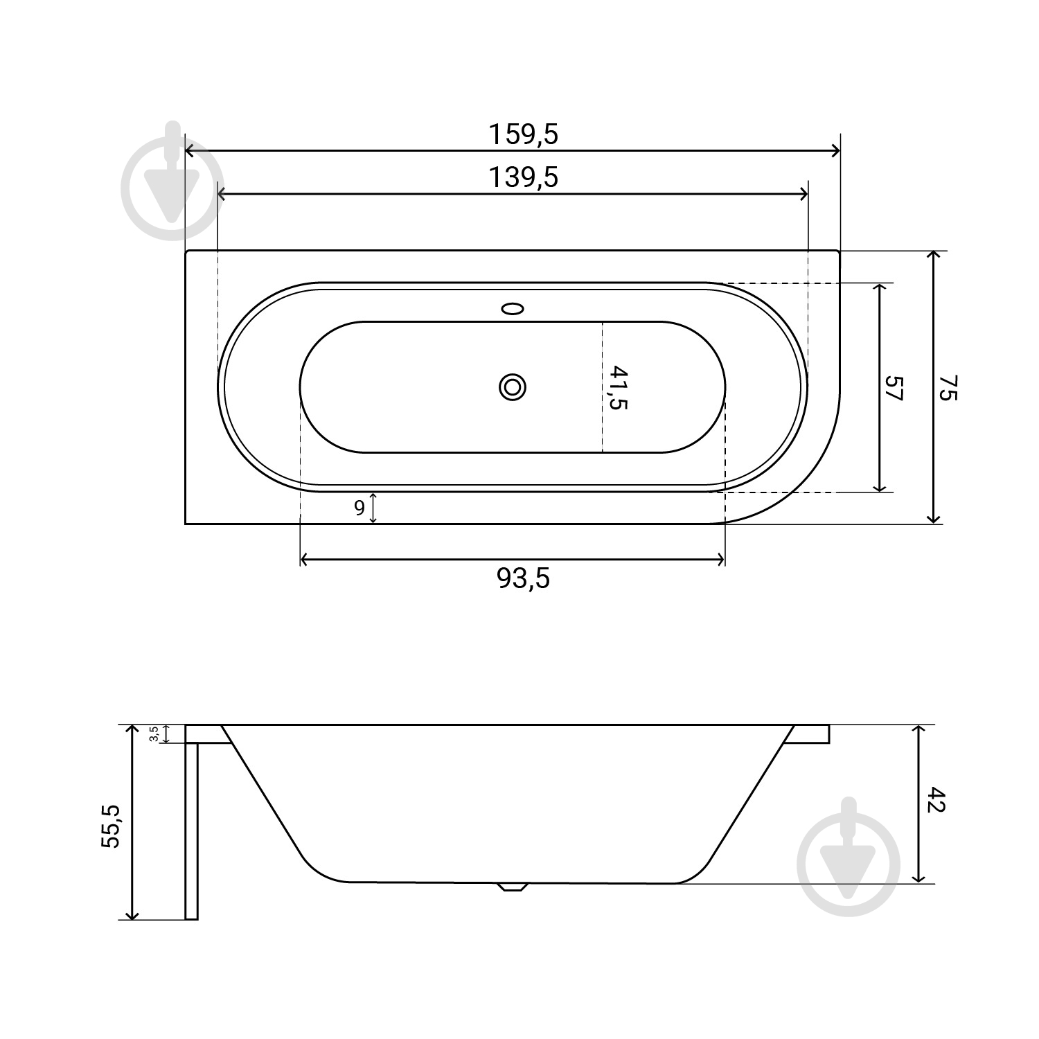 Ванна акриловая Helmken MarbellaLux 525F9S8117 159,5х75 см комплект 4 в 1 - фото 2 Ванна акриловая Helmken MarbellaLux 525F9S8117 159,5х75 см комплект 4 в 1 - фото 2