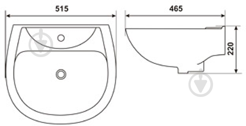 Умывальник Днепрокерамика Рио 50 - фото 4 Умывальник Днепрокерамика Рио 50 - фото 4