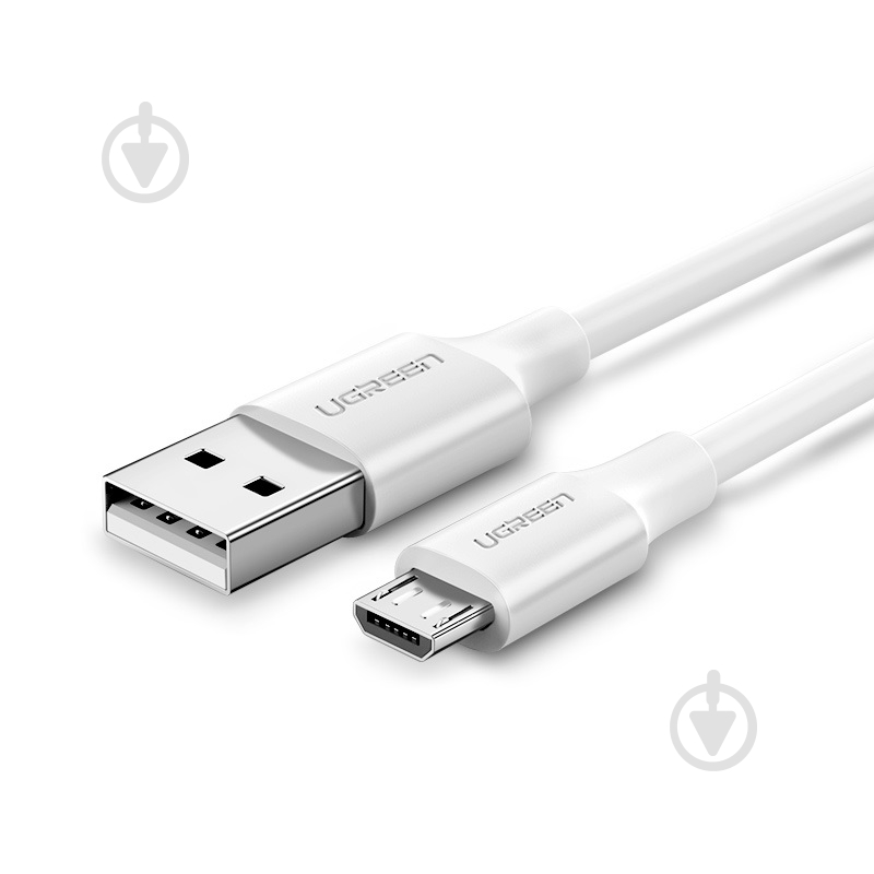 Кабель UGREEN US289 USB 2.0 to Micro Cable Nickel Plating 2A 0,5 м белый (60140) - фото 1