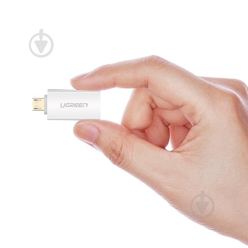 Адаптер UGREEN US195 microUSB to USB 2.0 OTG белый (30529) - фото 3