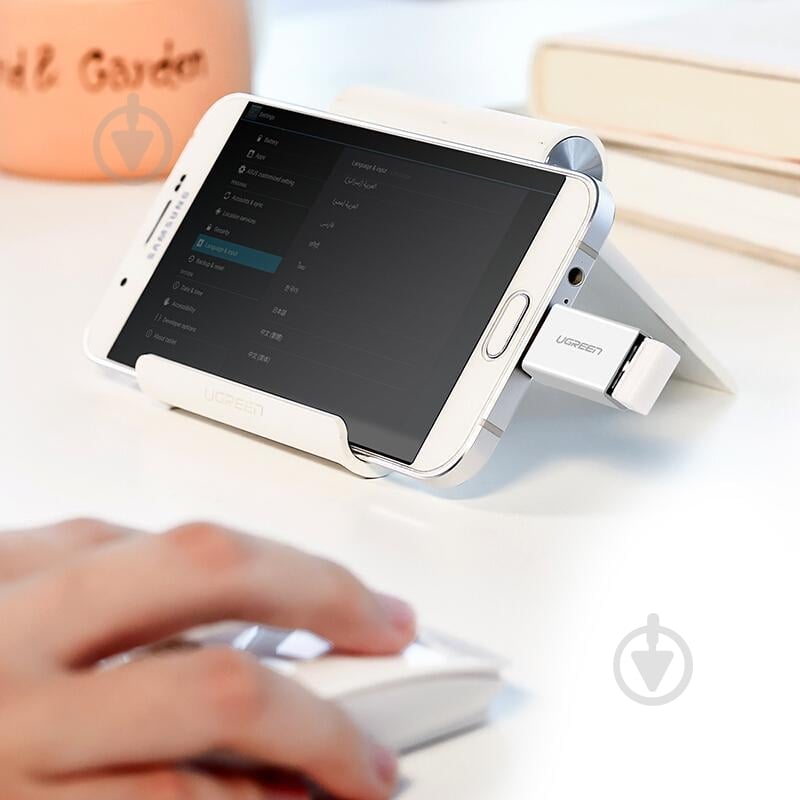 Адаптер UGREEN US195 microUSB to USB 2.0 OTG белый (30529) - фото 4