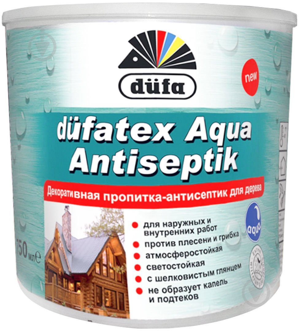 Просочувач Dufa dufatex Aqua Antiseptik горіх шовковистий глянець 0,75 л - фото 2