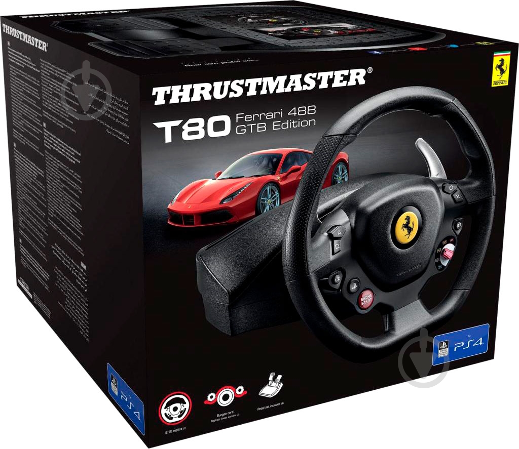 Игровой руль Thrustmaster T80 FERRARI 488 GTB EDITION black - фото 5