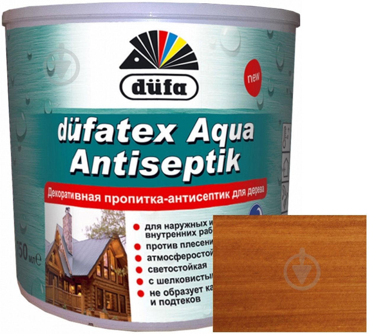 Просочувач Dufa dufatex Aqua Antiseptik тік шовковистий глянець 0,75 л - фото 1