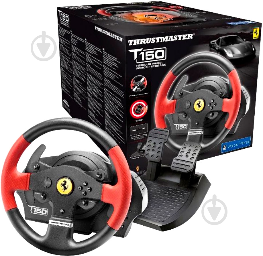 Ігрове кермо Thrustmaster T150 Ferrari Wheel with Pedals black/red - фото 4