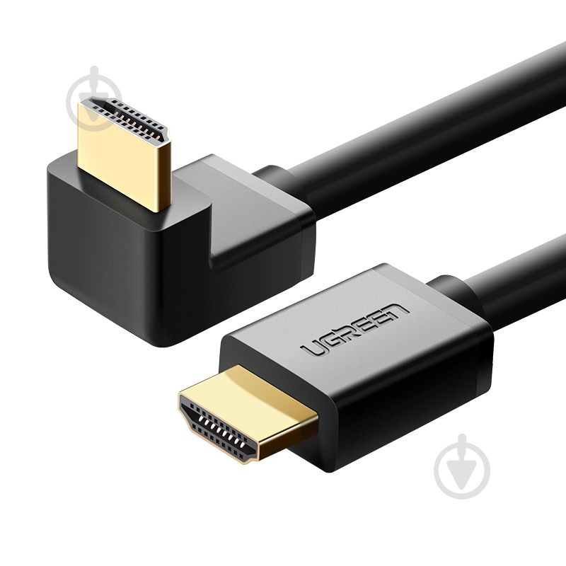 Кабель UGREEN HD103 HDMI Cable Right Angle 270 Degree 2 м черный (10121) - фото 2