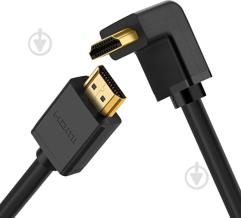 Кабель UGREEN HD103 HDMI Cable Right Angle 270 Degree 2 м черный (10121) - фото 1