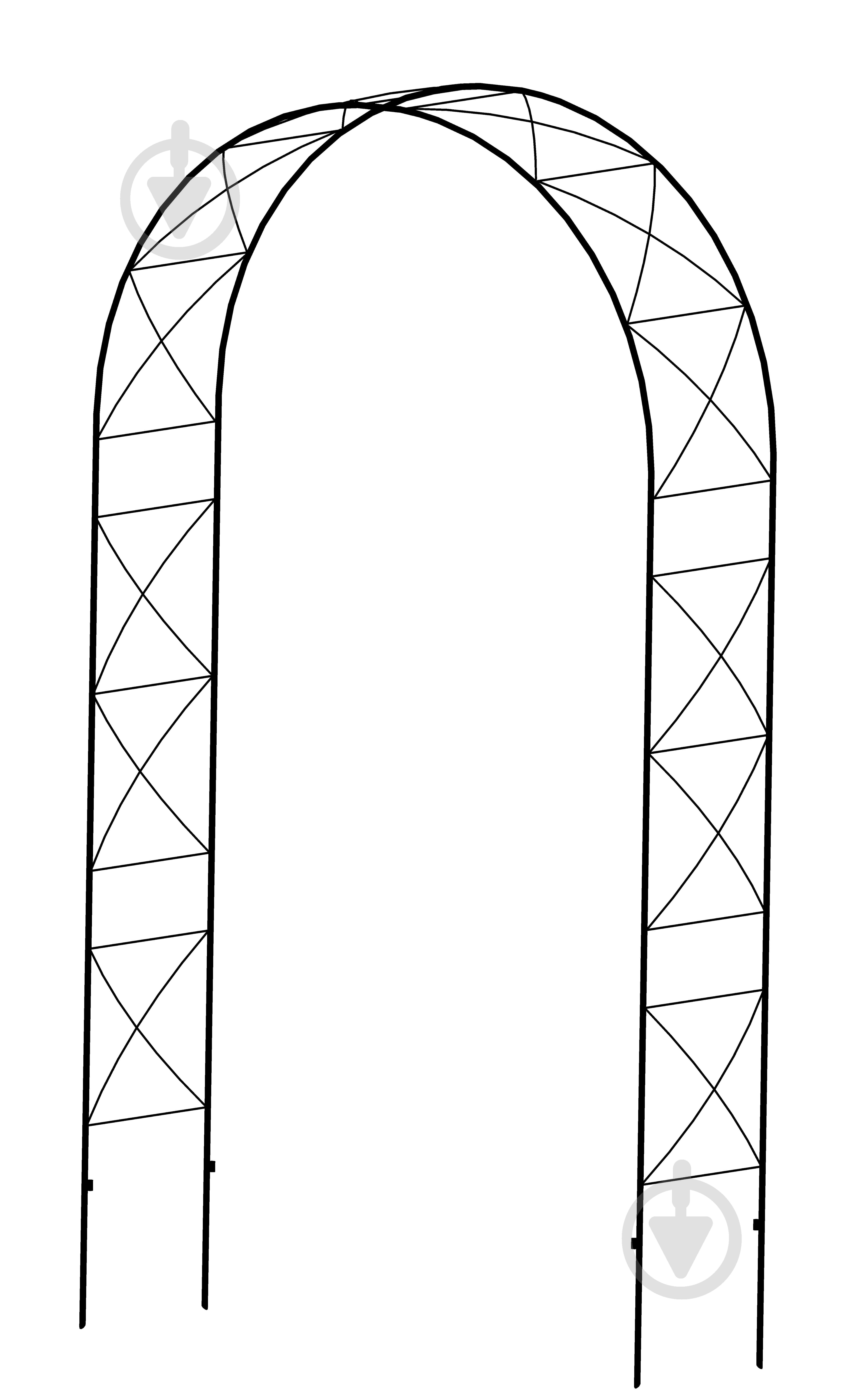 Арка садовая Ультра ИКС 2400х1400х400 мм (чёрная) - фото 1