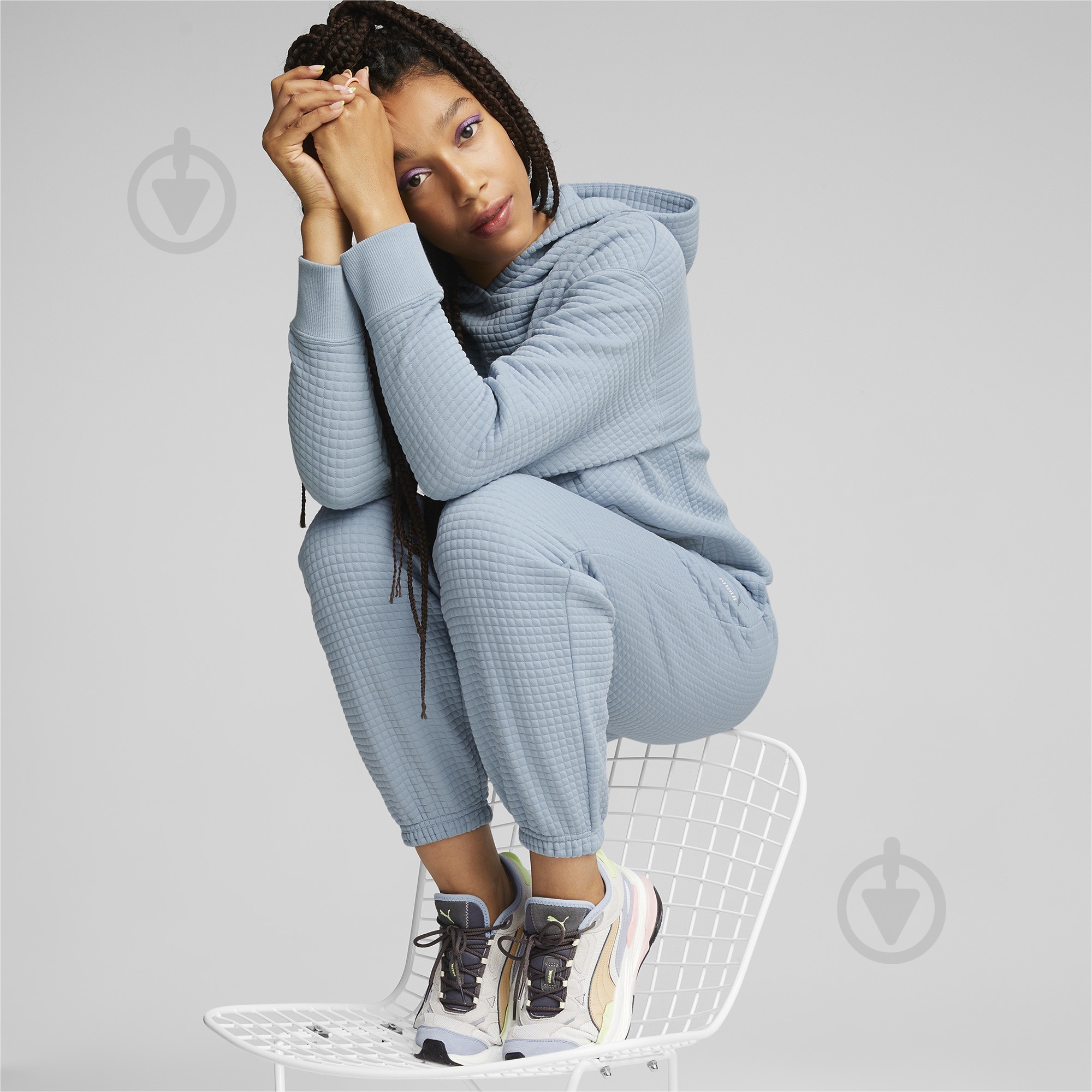 Штани Puma CLASSICS QUILTED PANTS 53569779 р. S блакитний - фото 4