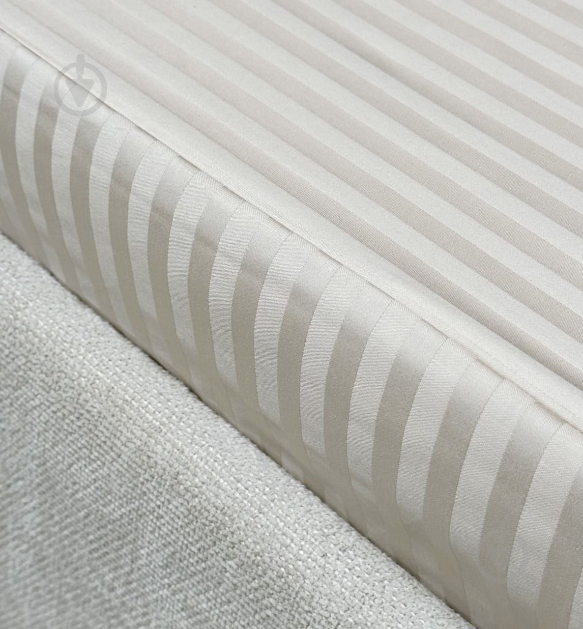 Простирадло Сатин Boston Ivory Beige Stripe 90x190 см бежевий U-tek - фото 2