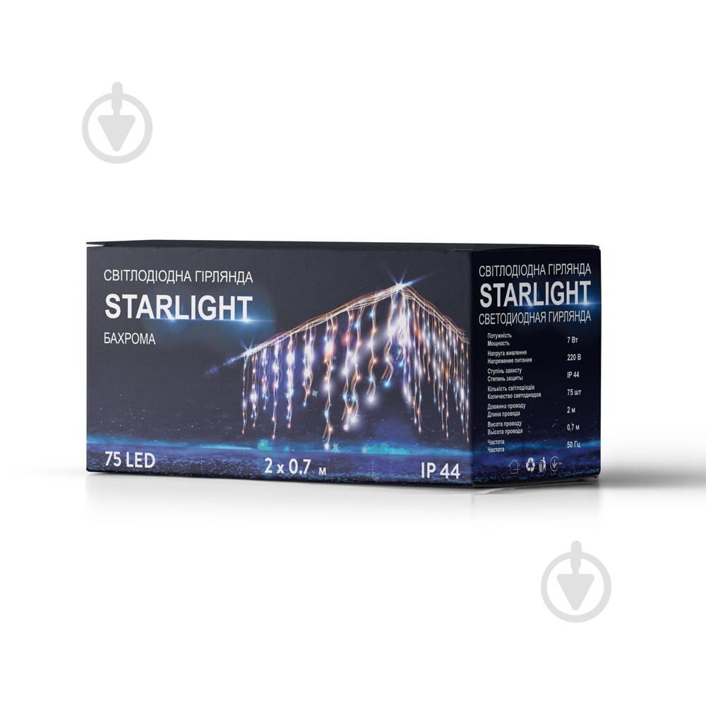 Електрогірлянда Starlight Бахрома IP44 (57270) вбудований світлодіод (LED) 75 ламп 2 м - фото 4 Електрогірлянда Starlight Бахрома IP44 (57270) вбудований світлодіод (LED) 75 ламп 2 м - фото 4