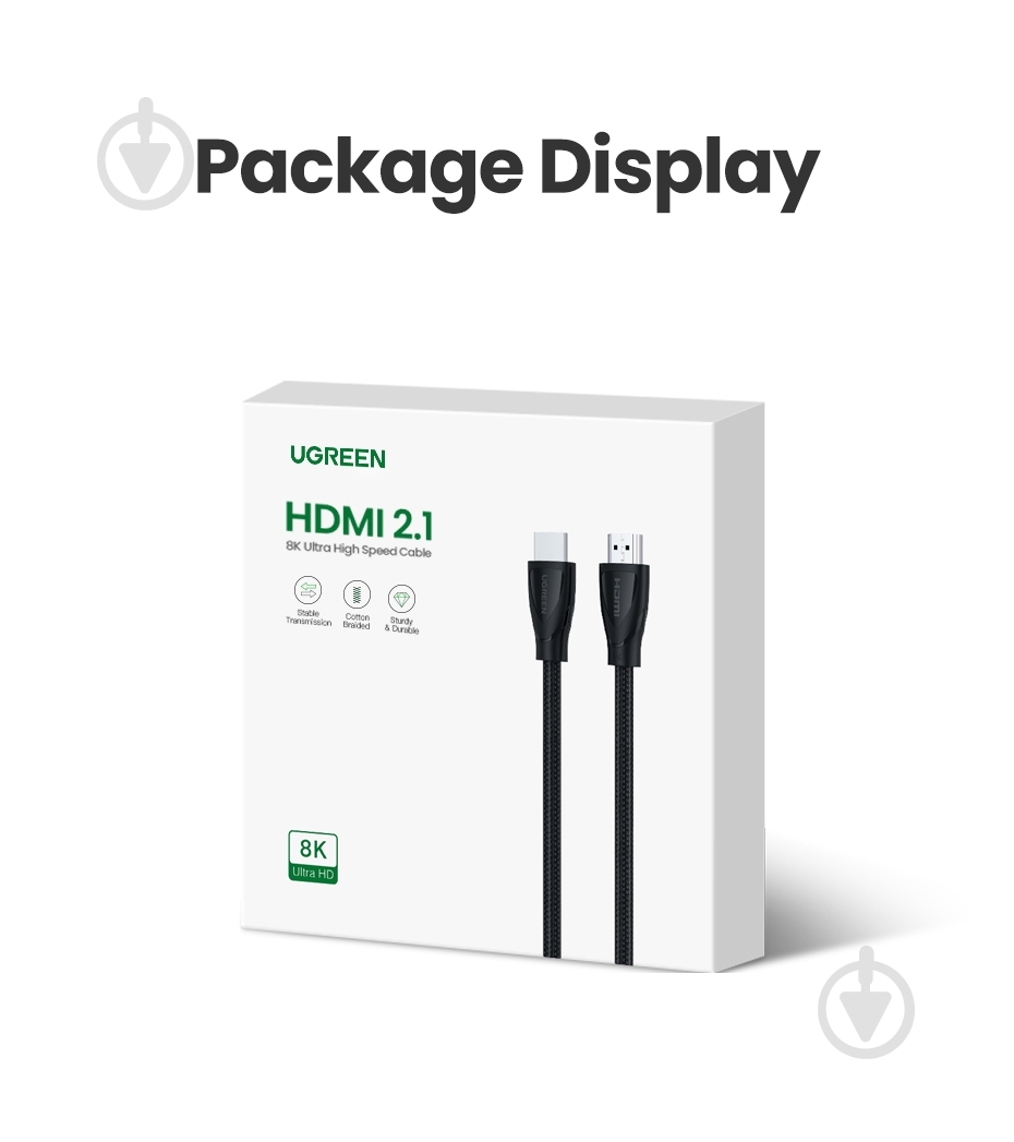 Кабель UGREEN HD140 HDMI Cable with Braided 1 м черный (80401) - фото 5 Кабель UGREEN HD140 HDMI Cable with Braided 1 м черный (80401) - фото 5