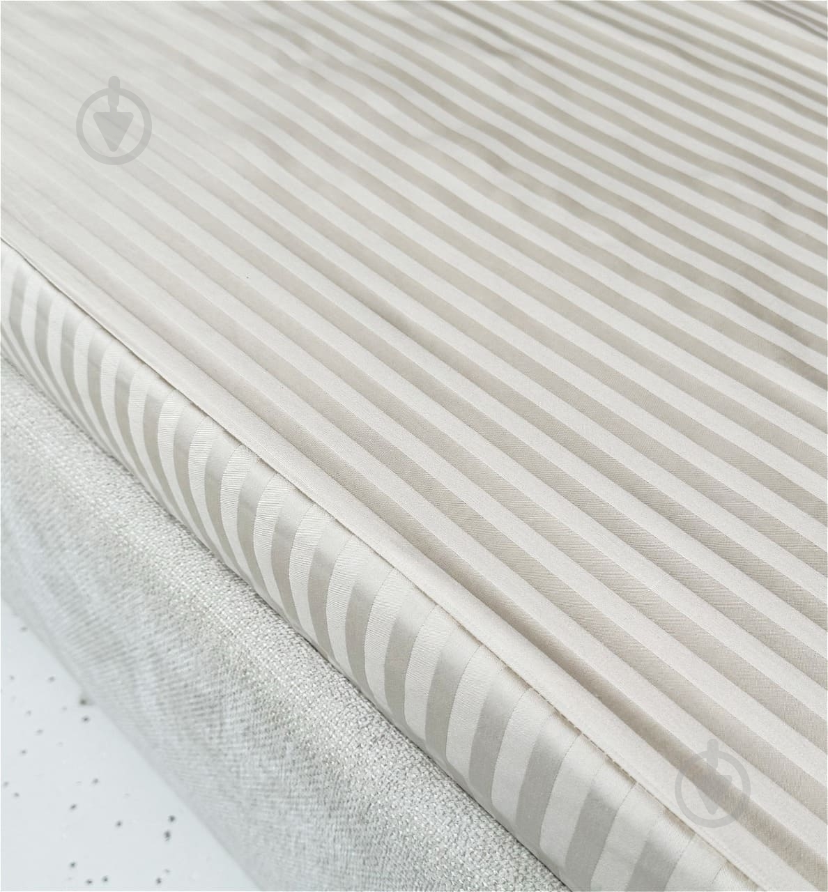 Простирадло Сатин Boston Ivory Beige Stripe 140x190 см бежевий U-tek - фото 1
