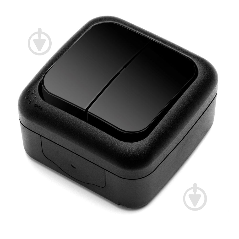 Выключатель влагозащищенный двухклавишный Viko Palmiye внешний без подсветки черный 90555102 - фото 1 Выключатель влагозащищенный двухклавишный Viko Palmiye внешний без подсветки черный 90555102 - фото 1