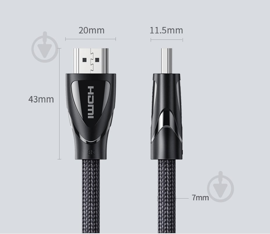 Кабель UGREEN HD140 HDMI Cable with Braided 2 м чорний (80403) - фото 2 Кабель UGREEN HD140 HDMI Cable with Braided 2 м чорний (80403) - фото 2