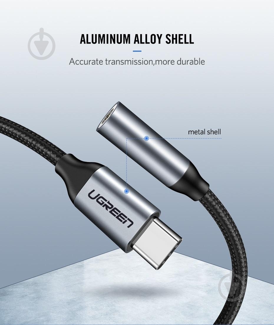 Кабель UGREEN HD140 HDMI Cable with Braided 1 м черный (80402) - фото 5