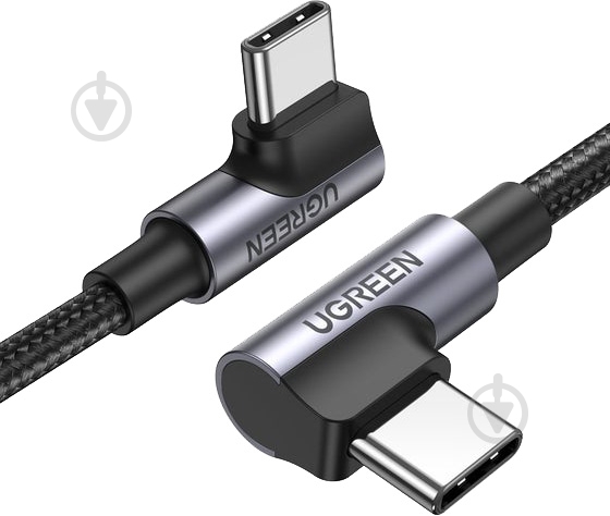 Кабель UGREEN US335 Angled USB Type-C to Angled USB Type-C 100W 5A 2 м черный (70698) - фото 1