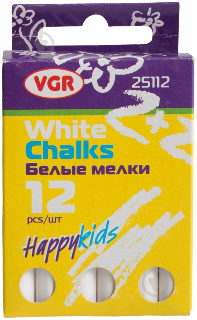 Мел школьный белый 12 шт. VGR - фото 1