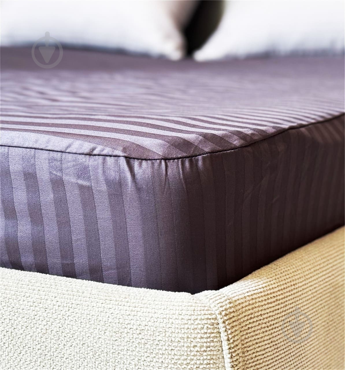 Простирадло Сатин Boston Anthracite Stripe 180x200 см антрацит U-tek - фото 2
