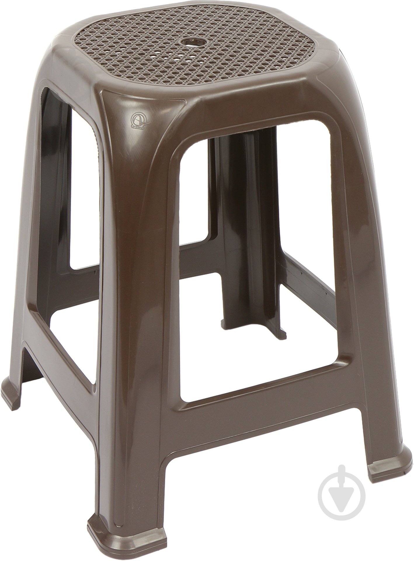 Табурет пластиковый Алеана Пиф 46x36,5x36,5 см темно-коричневый - фото 1