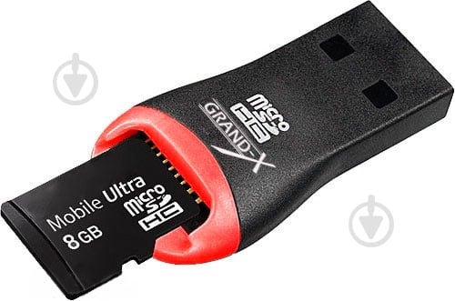 Кардридер Grand-X Mini microSD/M2 (CRSD08) - фото 1 Кардридер Grand-X Mini microSD/M2 (CRSD08) - фото 1