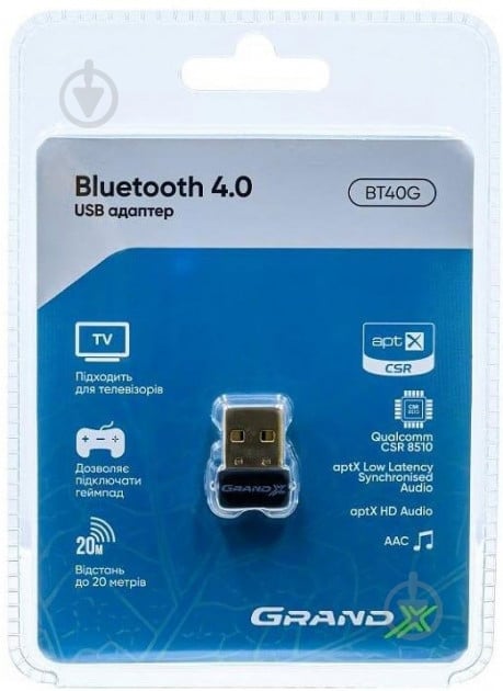 Адаптер Grand-X Bluetooth 4.0 - фото 2