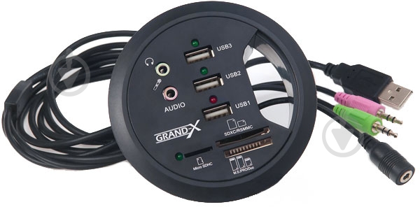 USB-хаб Grand-X Desk Active 80 мм (DH-80XDC) - фото 1 USB-хаб Grand-X Desk Active 80 мм (DH-80XDC) - фото 1