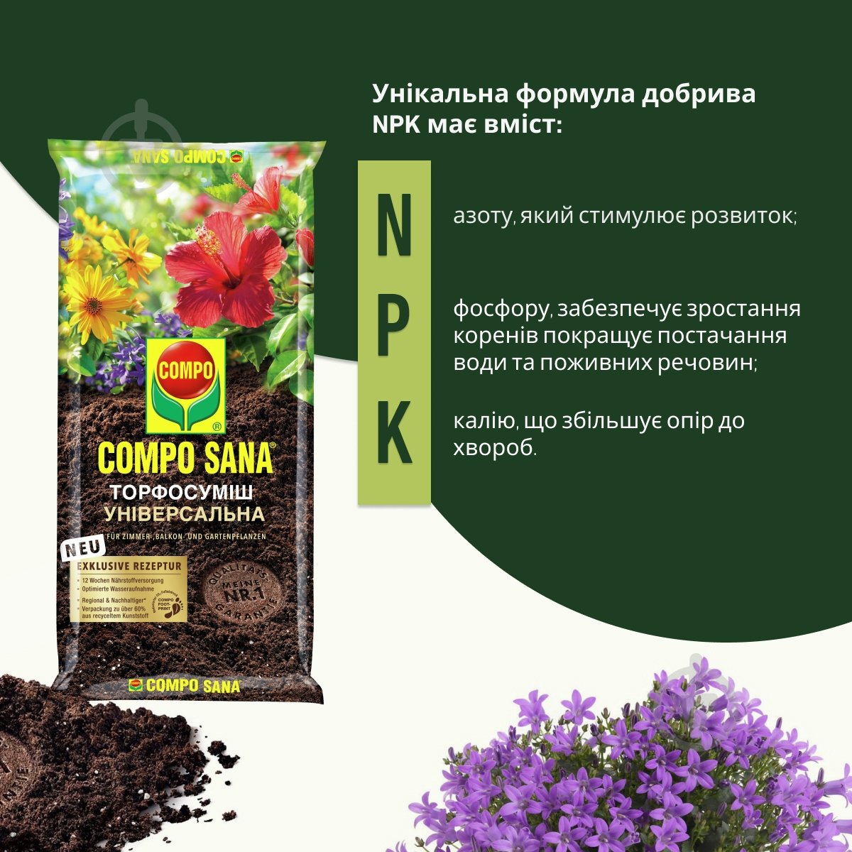 Торфосмесь универсальная Compo SANA 20 л 1142 - фото 3 Торфосмесь универсальная Compo SANA 20 л 1142 - фото 3