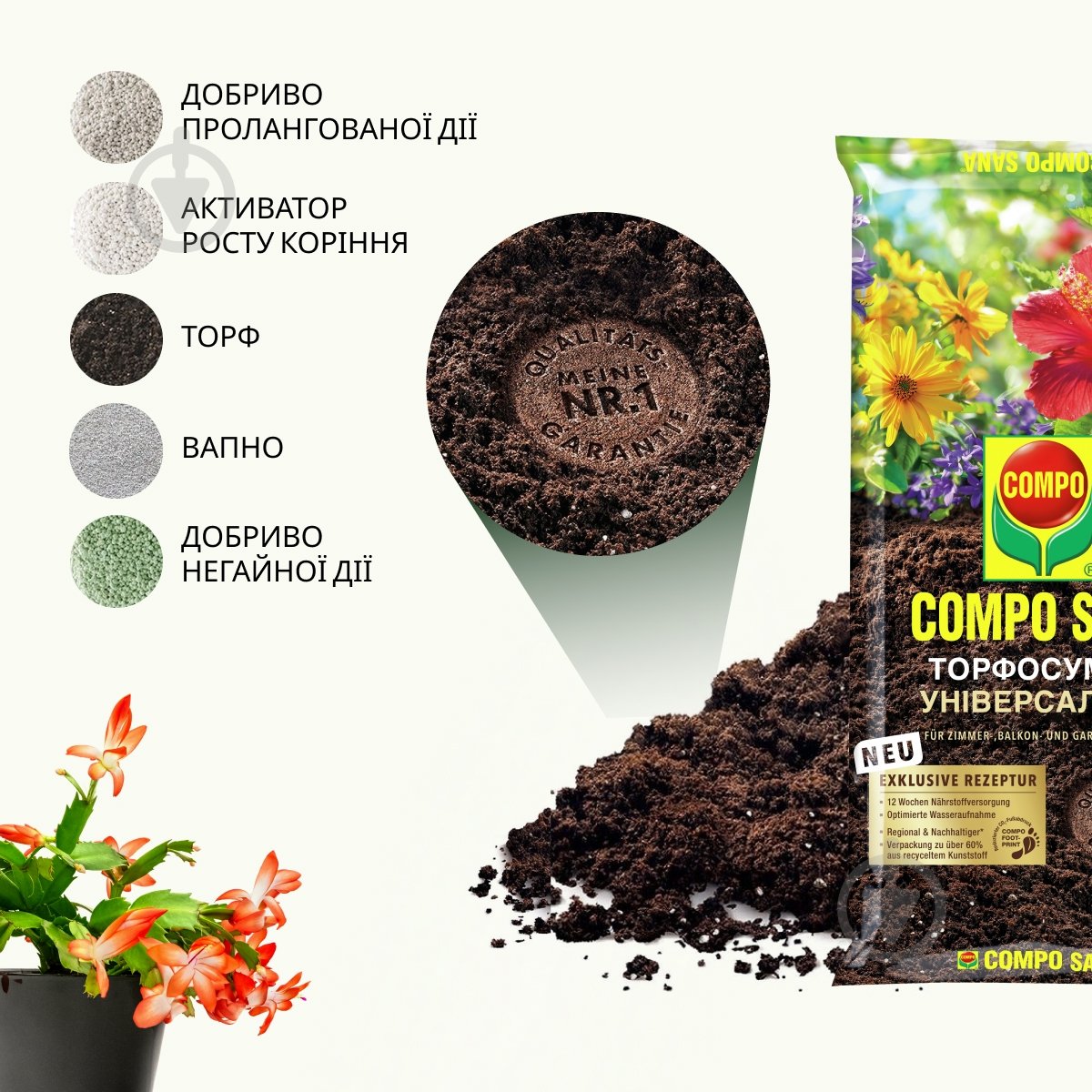 Торфосмесь универсальная Compo SANA 20 л 1142 - фото 5 Торфосмесь универсальная Compo SANA 20 л 1142 - фото 5