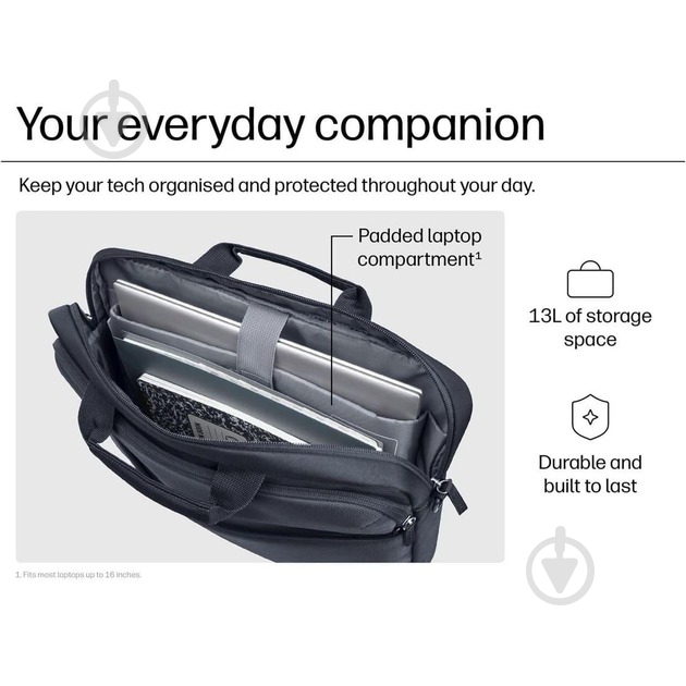 Сумка для ноутбука HP Everyday 16" grey (A08JWAA) - фото 9 Сумка для ноутбука HP Everyday 16" grey (A08JWAA) - фото 9