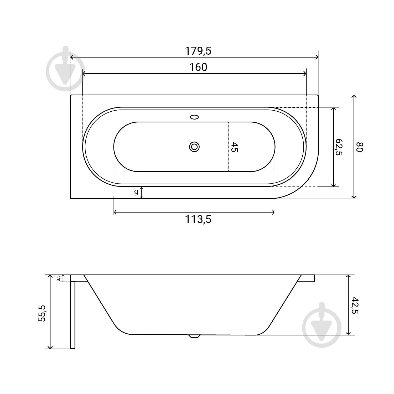 Ванна акриловая Helmken MarbellaLux 0395B1316G 179,5х80 см комплект 4 в 1 - фото 2 Ванна акриловая Helmken MarbellaLux 0395B1316G 179,5х80 см комплект 4 в 1 - фото 2