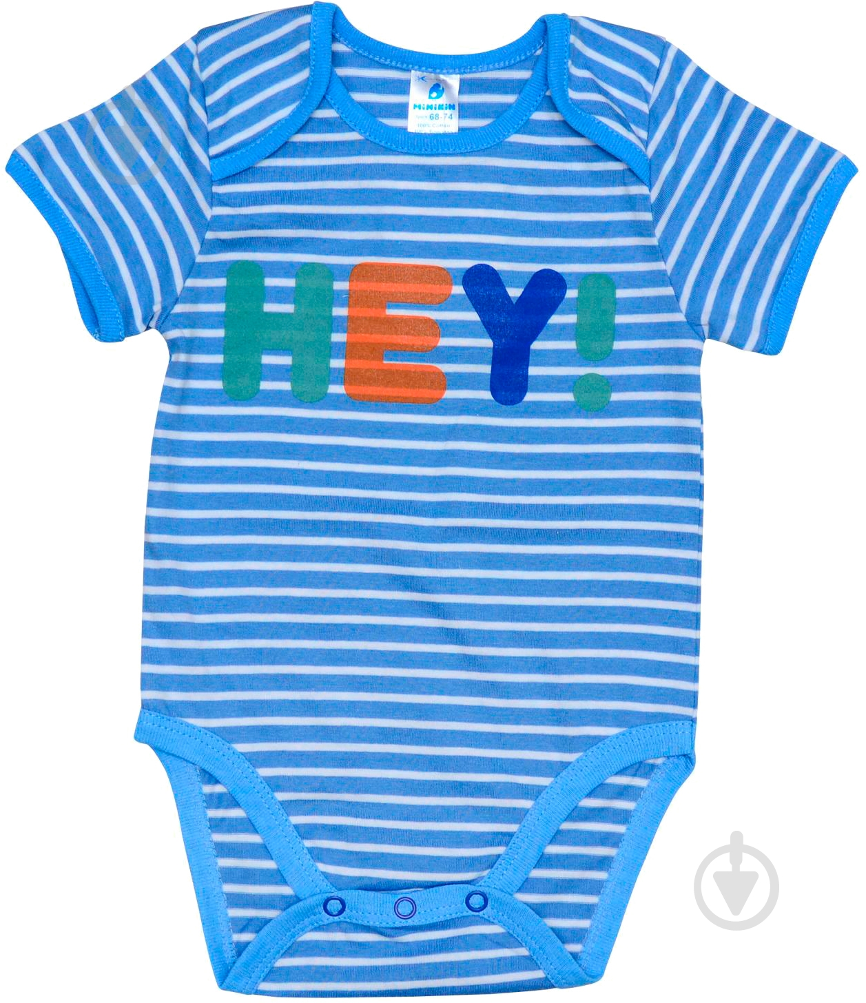 Боди детское для мальчика Minikin HEY! р.62 в полоску 202402 - фото 1