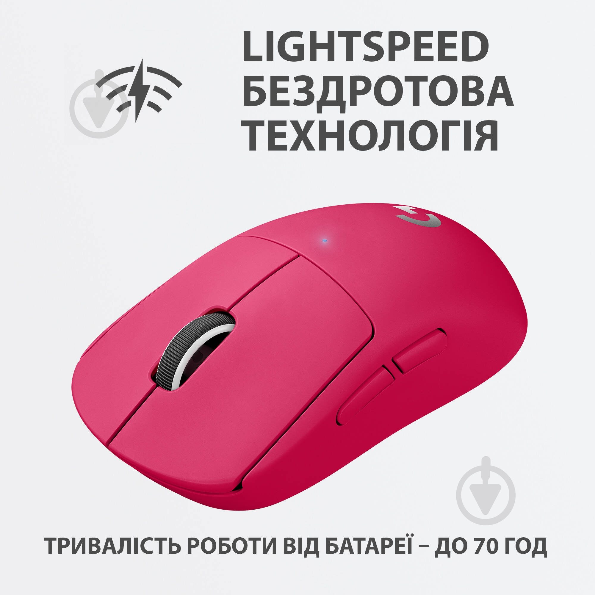 Мышка Logitech G Pro X Superlight Wireless magenta (910-005956) - фото 4 Мышка Logitech G Pro X Superlight Wireless magenta (910-005956) - фото 4