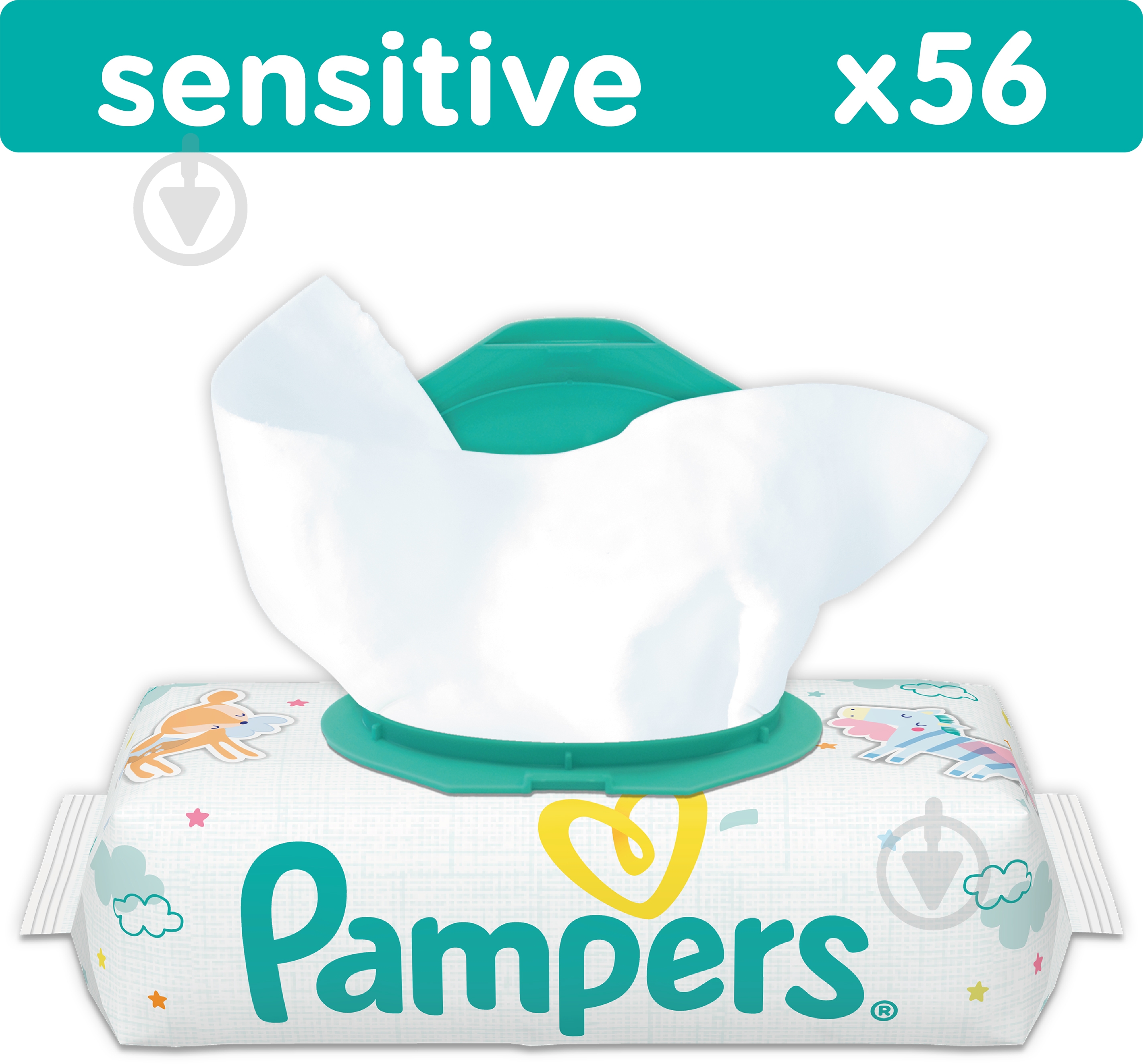 Детские влажные салфетки Pampers Sensitive 56 шт. - фото 2 Детские влажные салфетки Pampers Sensitive 56 шт. - фото 2