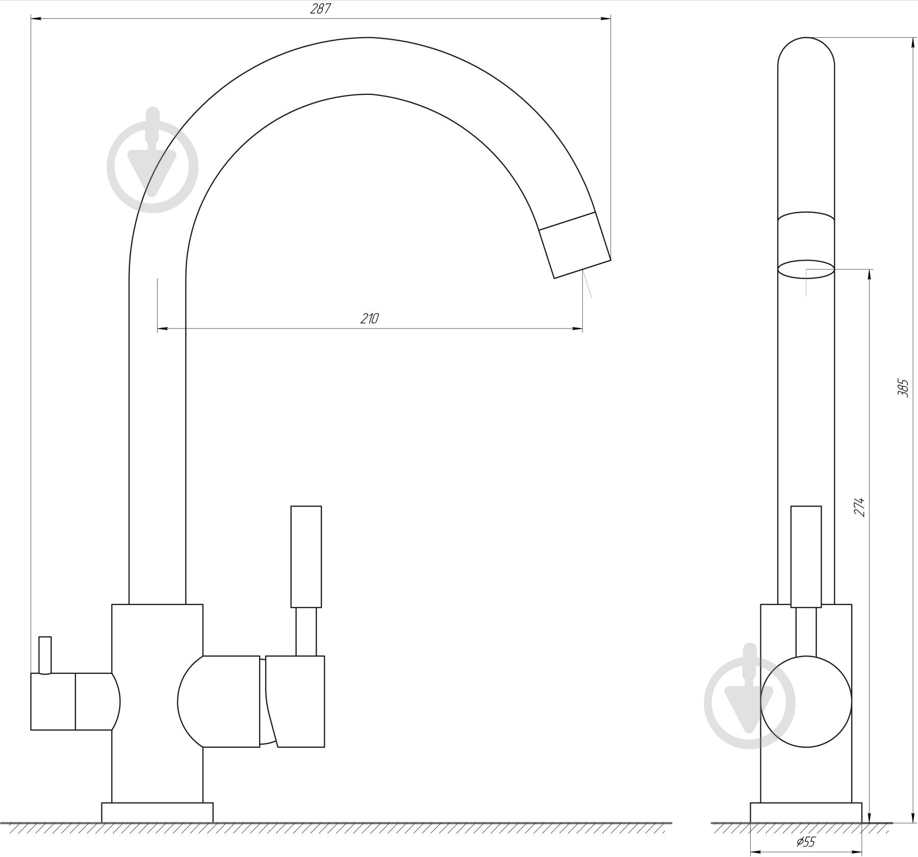 Змішувач для кухні Globus Lux GLLR-0333-2-ARENA - фото 3 Змішувач для кухні Globus Lux GLLR-0333-2-ARENA - фото 3