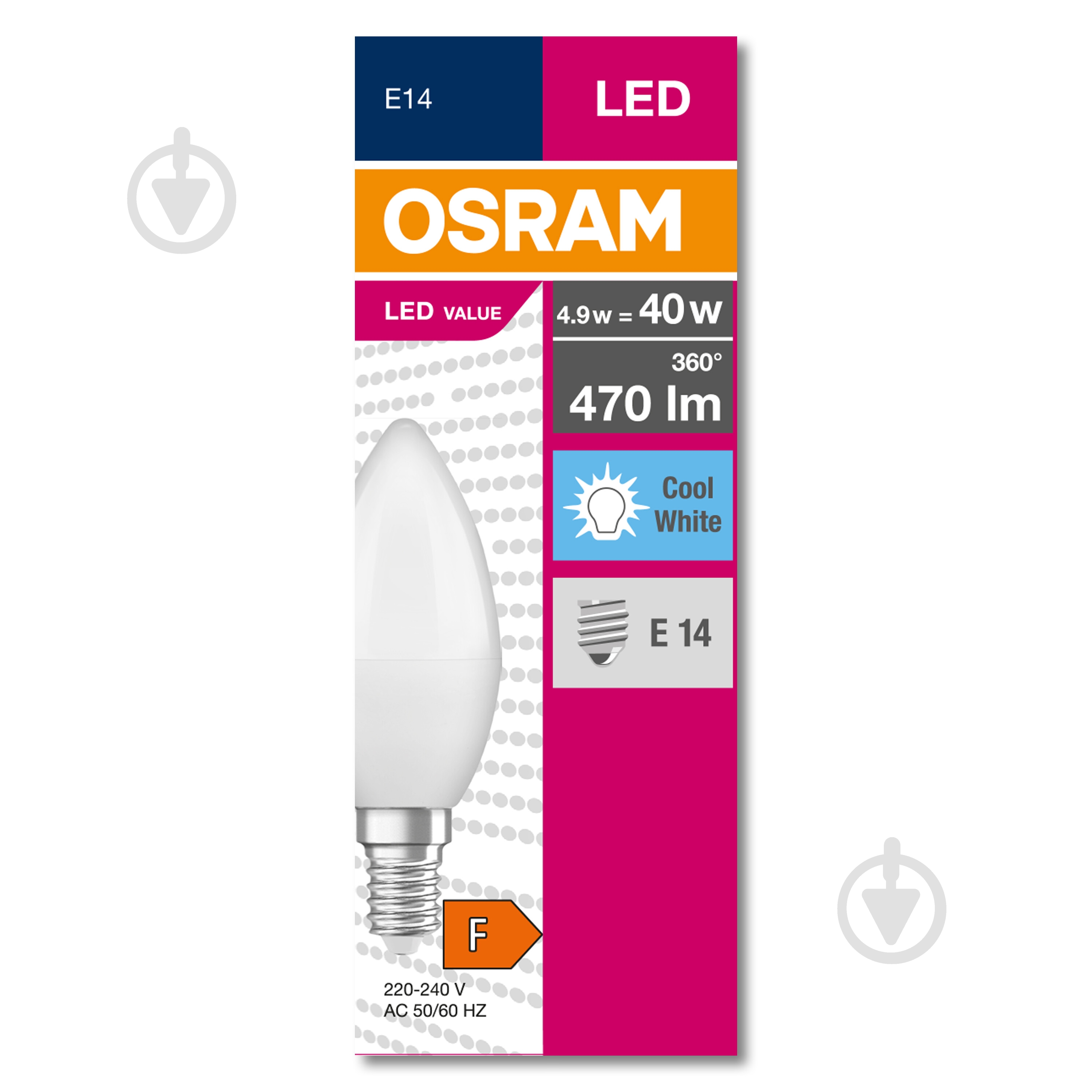 Лампа світлодіодна Ledvance VALUE 4,9 Вт B60 E14 220 В 4000 К - фото 4