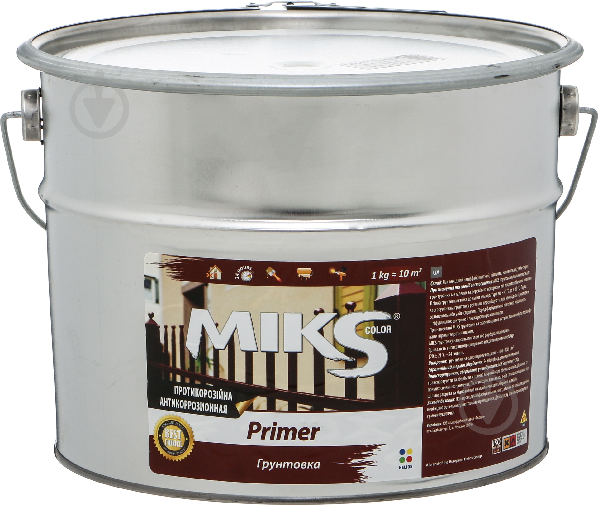Ґрунтовка MIKS Color ГФ-021 червоно-коричневий мат 12 кг - фото 1