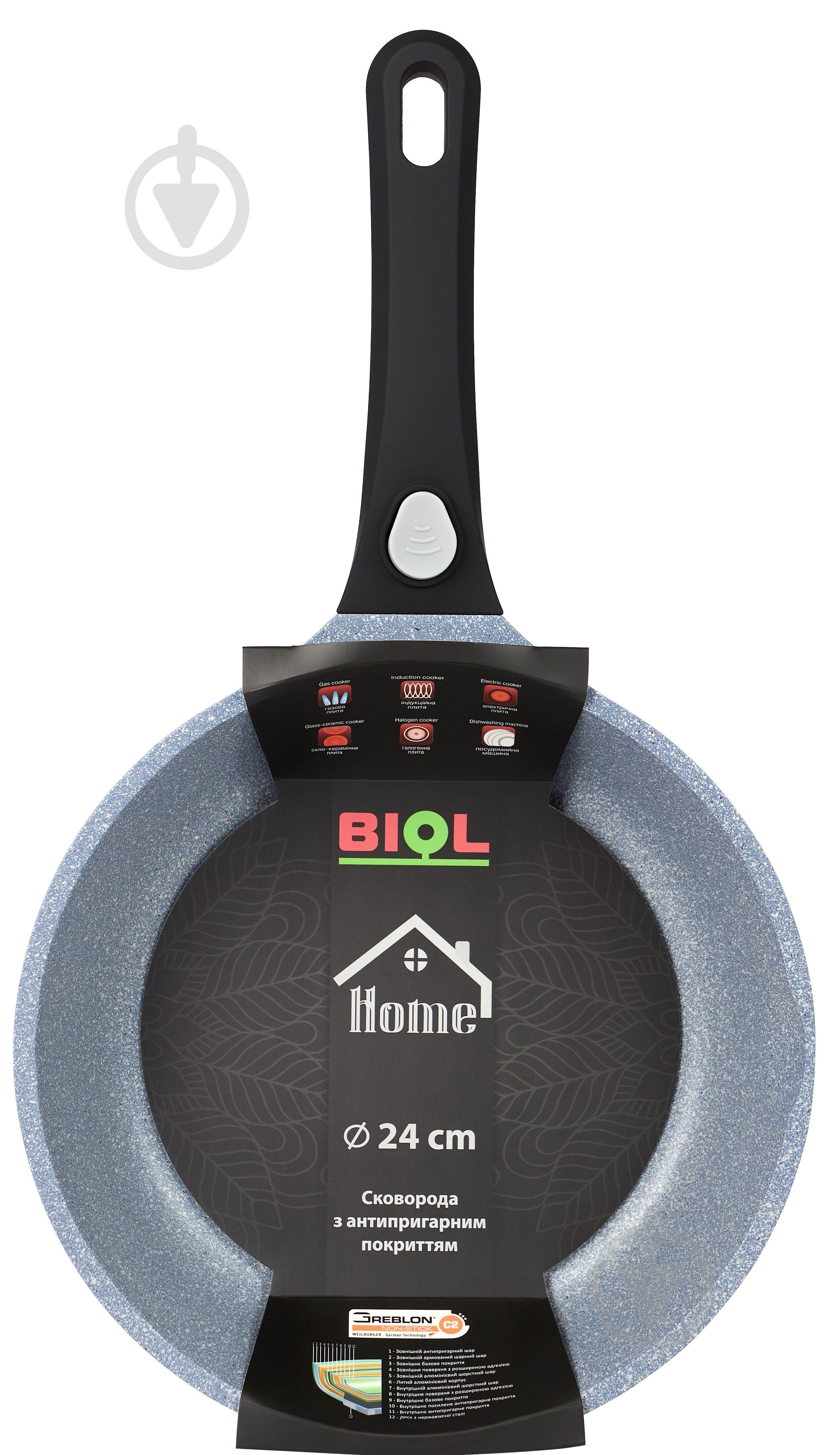 Сковорода со съемной ручкой Biol Home 28 см 28133P - фото 1 Сковорода со съемной ручкой Biol Home 28 см 28133P - фото 1