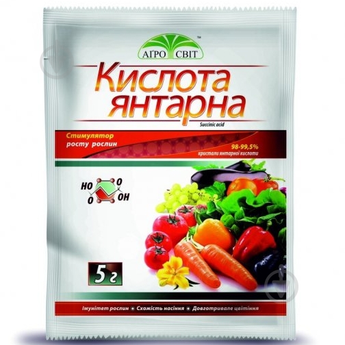 Удобрение Агросвіт Янтарная кислота 5 г - фото 1